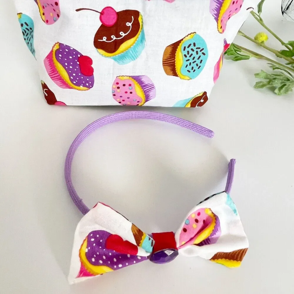 Girls Accessories Cupcakes Purse crossbody Bag & Headband Set
